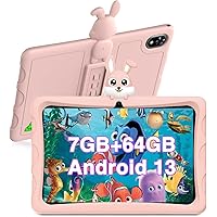 DOOGEE U9 Kid Tablet 10 inch HD Kids Tablet, 7GB+64GB/TF 1TB Quad Core, Android 13 Tablet for Kids 3-7 with 5060mAh | Parental Control | WiFi-6 |BT 5.0| Dual Camera |OTG| Widevine L1-Pink
