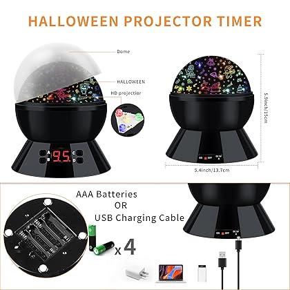 Lamp for Christmas Lights Indoor Decorations, Christmas Night Light Projector with Timer, 360 Degree Rotation Christmas Projection Night Light for Bedroom Festival Party Birthday (Two Projector Cover)