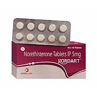 NORDART TAB | Norethisterone 5mg. | Useful for Arrests acute episodes of bleeding, Induces secretory changes in an estrogen-primed enometrium, Inhibits the secretion of pituitary gonadotr