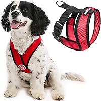 Gooby Comfort X Head in Harness - Red, Medium - No Pull Small Dog Harness, Patented Choke-Free X Frame - Perfect on The Go Dog Harness for Medium Dogs No Pull or Small Dogs for Indoor and Outdoor Use