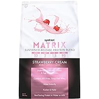 Syntrax Nutrition Matrix Protein Powder, Sustained-Release Protein Blend, Strawberry Cream, 2 lbs