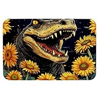 16x24in Clouds Moon Crocodile Sunflower Non-Slip Bathroom Rug - Quick Dry and Absorbent Bath Mat, Luxury Design
