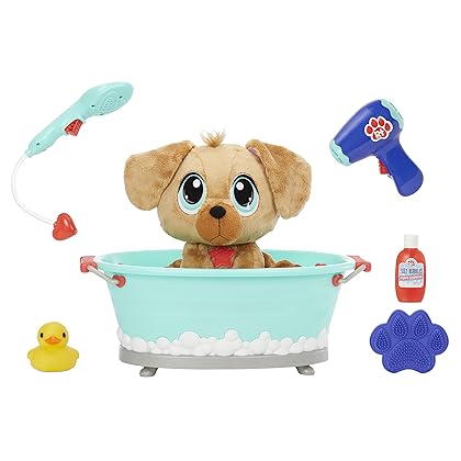 Little Tikes Rescue Tales Scrub 'n Groom Bathtub Playset w/Golden Retriever Toy Stuffed Animal Plush, Wet and Dry, with 9 Accessories- Gifts for Kids, Toys for Girls & Boys Ages 3 4 5+ Years Old