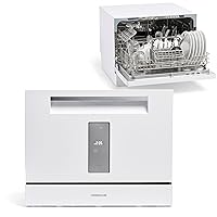 Compact 6-Place Setting Dishwasher | 7 Wash Programs | Child Lock | Ideal for Small Spaces, Apartments, Dorms, Boats, Campers/RVs | Space-Saving Countertop Unit