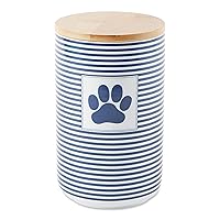 Bone Dry Paw & Patch Ceramic Pet Collection, Treat Canister, 4x6.5, Nautical Blue