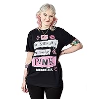 Mean Girls Womens T-Shirt | On Wednesdays We Wear Pink Short Sleeve Black Graphic Tee for Adults | 2004 Comedy Movie Apparel