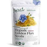Food to Live Organic Golden Flaxseed Meal, 1 Pound – Cold-Milled Flax Seeds. Non-GMO, Raw, Kosher, Vegan Bulk. Rich in Omega-3, and Dietary Fiber. Vegan Egg Substitute. Great for Baking
