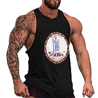 Virginia State Seal Men's Workout Tank Top Casual Sleeveless T-Shirt Tees Soft Gym Vest for Indoor Outdoor 5XL