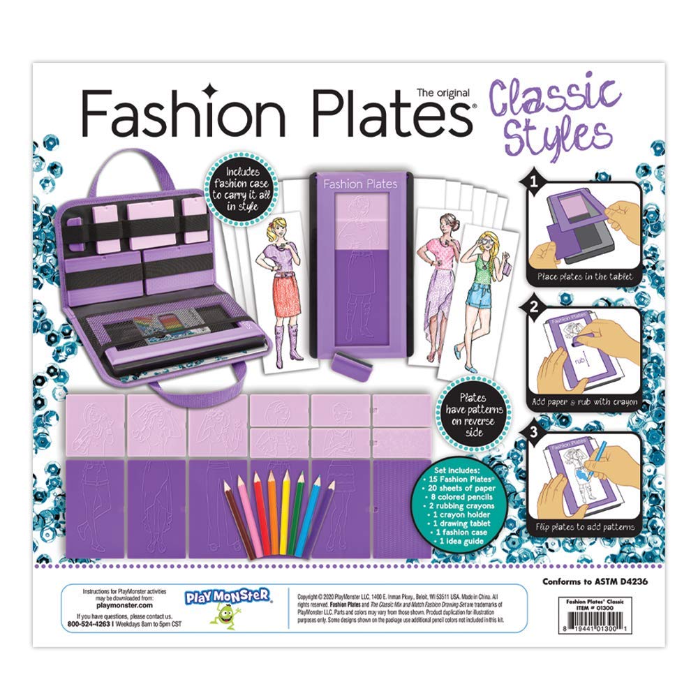 Fashion Plates — Classic Styles — Mix-and-Match Drawing Kit — Make 100s of Fabulous Fashion Designs — For Ages 6+