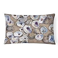 Caroline's Treasures 8734PW1216 Oyster Canvas Fabric Decorative Pillow Machine Washable, Indoor Outdoor Decorative Pillow for Couch, Bed or Patio, 12HX16W