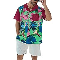 Men's Hawaiian Shirts Coconut Button Casual Tropical Summer Beach Shirt