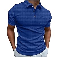 Men's Polo Shirts Casual Button Short Sleeve T-Shirts Summer Casual Plain Tee Athletic Workout Tops Regular Fit Shirt