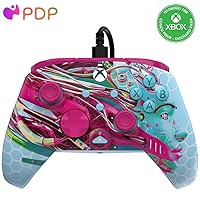 PDP Gaming REMATCH GLOW Enhanced Wired Controller Licensed for Xbox Series X|S/Xbox One/PC/Windows, Mappable Back Buttons, Advanced Customizable App - Android Dreams (Glow in the Dark)