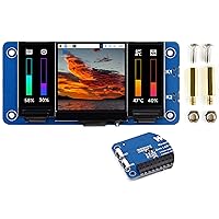 waveshare Triple LCD HAT for Raspberry Pi 4B/3B+/3B/2B/ Pi Zero/Zero W/Zero WH/Raspberry Pi Zero 2W, Onboard 1.3inch IPS LCD 240x240 Main Screen, and Dual 0.96inch IPS LCD 160×80 Secondary Screens