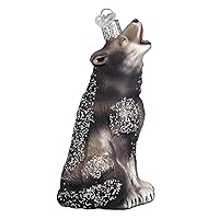 Old World Christmas Howling Wolf Glass Blown Ornament for Christmas Tree