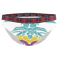 Pineapple in Heart Shape Sunglass Women Cotton Underwear Bikini Fashion Ladies Brief Panties, S