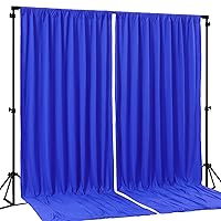 Royal Blue Backdrop Curtain 2 Panels-Wrinkle-Free Royal Blue Curtains Polyester Photography Drapes for Baby Shower Birthday Party Photo Background Backdrop Stand- 8 X10FT (Royal Blue)