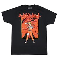 Naruto Shippuden Mens' Naruto Against 9-Tail Beast Kurama Anime T-Shirt