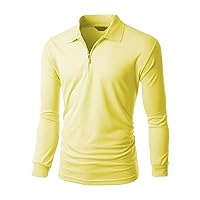 Men's Casual Sporty Design Coolon Zipper Polo Collar T-Shirt