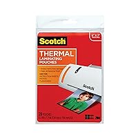Scotch Thermal Laminating Pouches Premium Quality, 5 Mil Thick for Extra Protection, Photo Size Laminating Sheets, Our Most Durable Lamination Pouch, 5 x7 inches, 20/Pack, 6-Packs Total