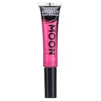 Neon UV Hair Color Streaks | Pink | Hair Mascara - Temporary Wash Out Hair Dye | Bright Neon Color, Glows Under Blacklights/UV Lighting