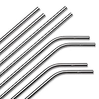 Simple Modern Stainless Steel Reusable Straws | Toxin Free and Waste Reducing Straw for Tumblers and Travel Mugs | Classic Collection | 8 Pack | Stainless Steel