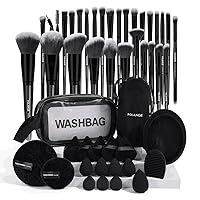 MAANGE Makeup Brushes 49 Pcs Makeup Kit, Multi-functional Makeup Tool Set with Makeup Brush Foundation Brush Make up Brushes Set (Black, 49 Piece Set)