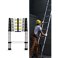 Telescoping Ladder,12.5 FT Multi-Purpose Collapsible Telescopic Extension Ladders, Aluminum telescoping Ladder for Indoor Or Outdoor, Heavy Duty 330 lbs Load