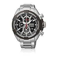 Seiko Velatura Black Dial Stainless Steel Mens Watch SNAF39