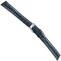 16mm Milano Navy Croco Grain Genuine Leather Stitched Men's Watch Band 751 XL
