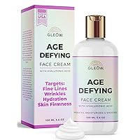 GLEOW Anti Aging Cream, Day and Night Face Cream for Women Anti Aging With Hyaluronic Acid, Copper Peptide & Jojoba Oil, Hydrating Moisturizer for Dry Skin, Anti Aging Face Moisturizer for Women 3.4oz