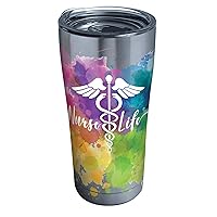 Tervis Nurse Watercolor Triple Walled Insulated Tumbler Travel Cup Keeps Drinks Cold & Hot, 20oz, Stainless Steel, 1 Count (Pack of 1)