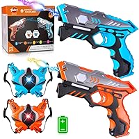 VATOS Infrared Laser Tag Gun Set with Vests - 2 Pack for Kids & Adults Indoor Outdoor Game,Group Activity Fun Toy Laser Tag Blaster Gift for Boys Girls Ages 6+