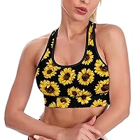 Sunflowers Women's Sports Bra Removable Padded Workout Yoga Bras Workout Tank Top