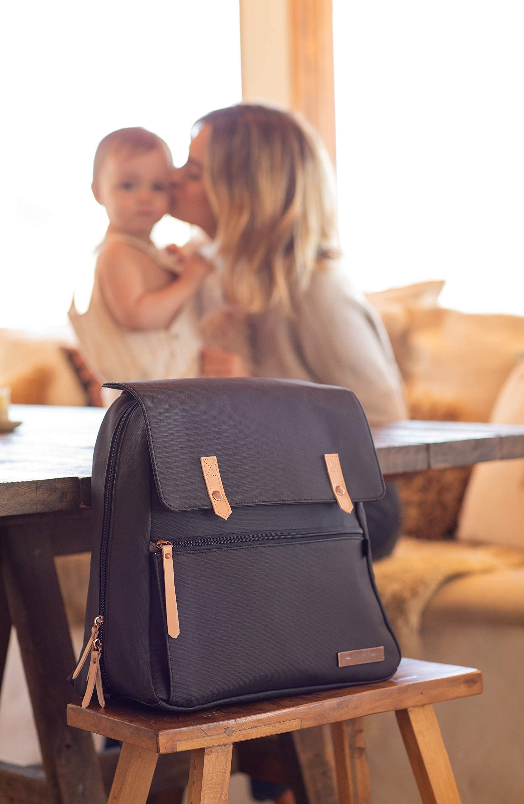 Petunia Pickle Bottom Meta Backpack | Baby Bag | Diaper Bag Backpack for Parents | Stylish Bag and Organizer | Comfortable, Spacious, and Sleek Backpack for On the Go Moms and Dads| Black Matte Canvas