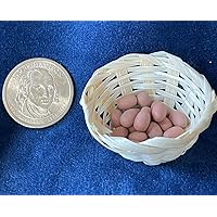 1:12 Scale Dollhouse Miniatures Dolls Eggs (Lot 20) and Bamboo Basket Dolls House Accessories
