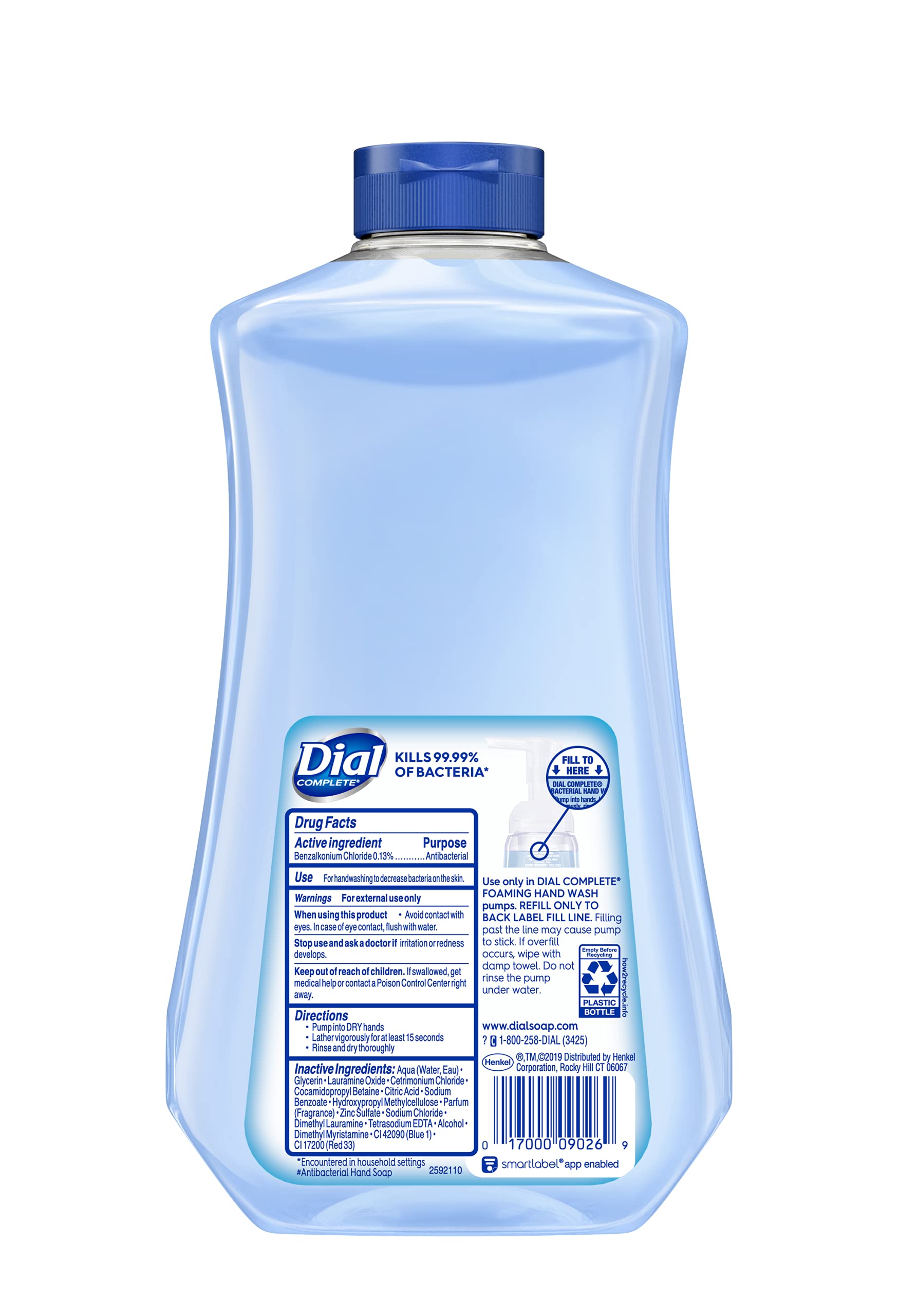Dial Complete Antibacterial Foaming Hand Soap Refill, Spring Water, 32 fl oz