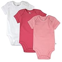HonestBaby unisex-baby Multipack Short Sleeve Bodysuits One-piece 100% Organic Cotton for Infant Baby Boys, Girls, Unisex