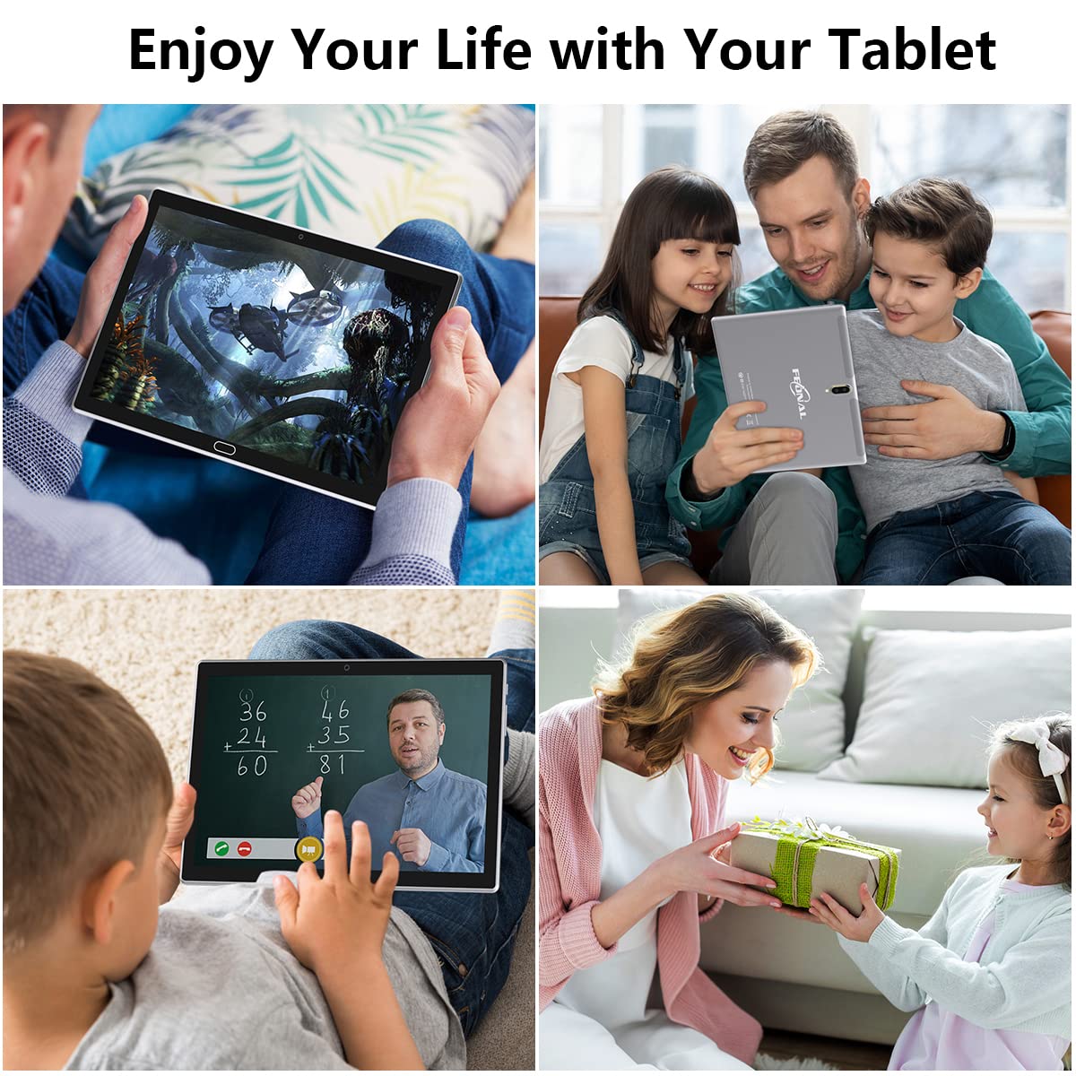Tablet 10 inch Android 11 Tablet 2023 Latest Update 4G Phone Tablet 64GB + 4GB Storage Octa-Core Processor, 13MP Camera, Dual SIM Card Slot, 128GB Expand Support, GPS, WiFi, Bluetooth, 1080P HD (Gray)