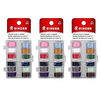 'SINGER Class 15J Threaded Plastic Bobbins in Cases, 36 Count - Assorted Colors, 50 yds Each