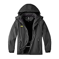 Wantdo Men's Plus Size Waterproof Ski Jacket Big&Tall Warm Winter Hooded Coat Snow Mountain Windbreaker