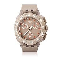 Swatch Men's SUIT400 Plastic Analog with Beige Dial Watch