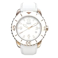 Skywatch Women's 44mm 3-Hand Stainless Steel Swiss-Quartz Watch with Canvas Strap, White, 22 (Model: CCI024-A)