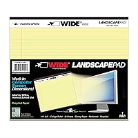 Roaring Spring Paper Products Wide Landscape Pads, 40 Sheets, 11 x 9-1/2 Inches, Canary (ROA74501)