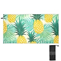 Pineapples Palm Leaf Extra Large Beach Towel for Women Men 31x71 Inch Quick Dry Sand Free Camping Towels Lightweight Absorbent Bath Towel for Beach Sports Travel Pool Swimming