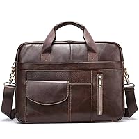 Leather retro casual briefcase