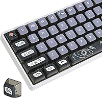 Starry Sky Black ASA Custom keycaps ，118 Keys Double-Shot Key Cap Set for Cherry/Gateron MX switches 60 Percent / 64/61 Gaming Mechanical Keyboard(Sricolor Black)