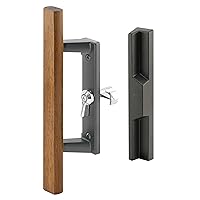 Prime-Line C 1260 Sliding Door Handle, Black with Wood Handle (Single Pack)