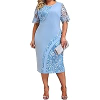 Mother of The Bride Dresses Plus Size Women Elegant Embroidery Lace Cocktail Wedding Ball Gowns