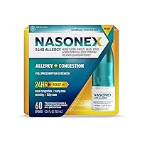 Nasonex 24HR Allergy Nasal Spray, 24 Hour Non Drowsy Allergy Medicine, 60 Sprays